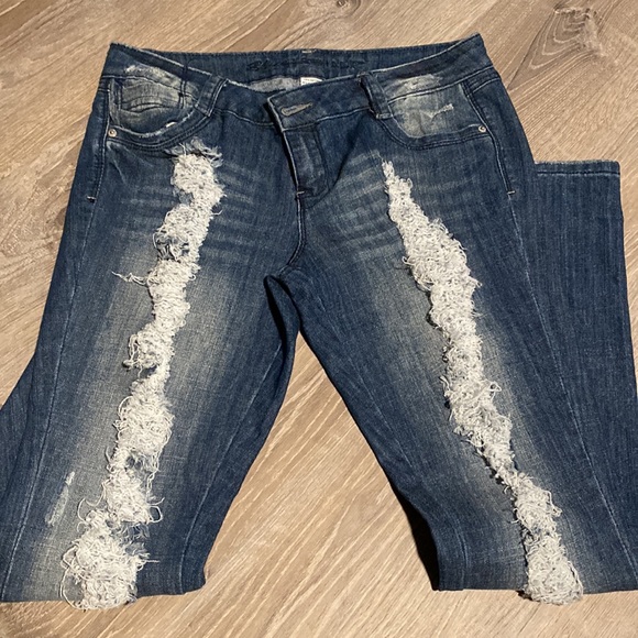 Blue asphalt distressed jeans - Picture 4 of 6